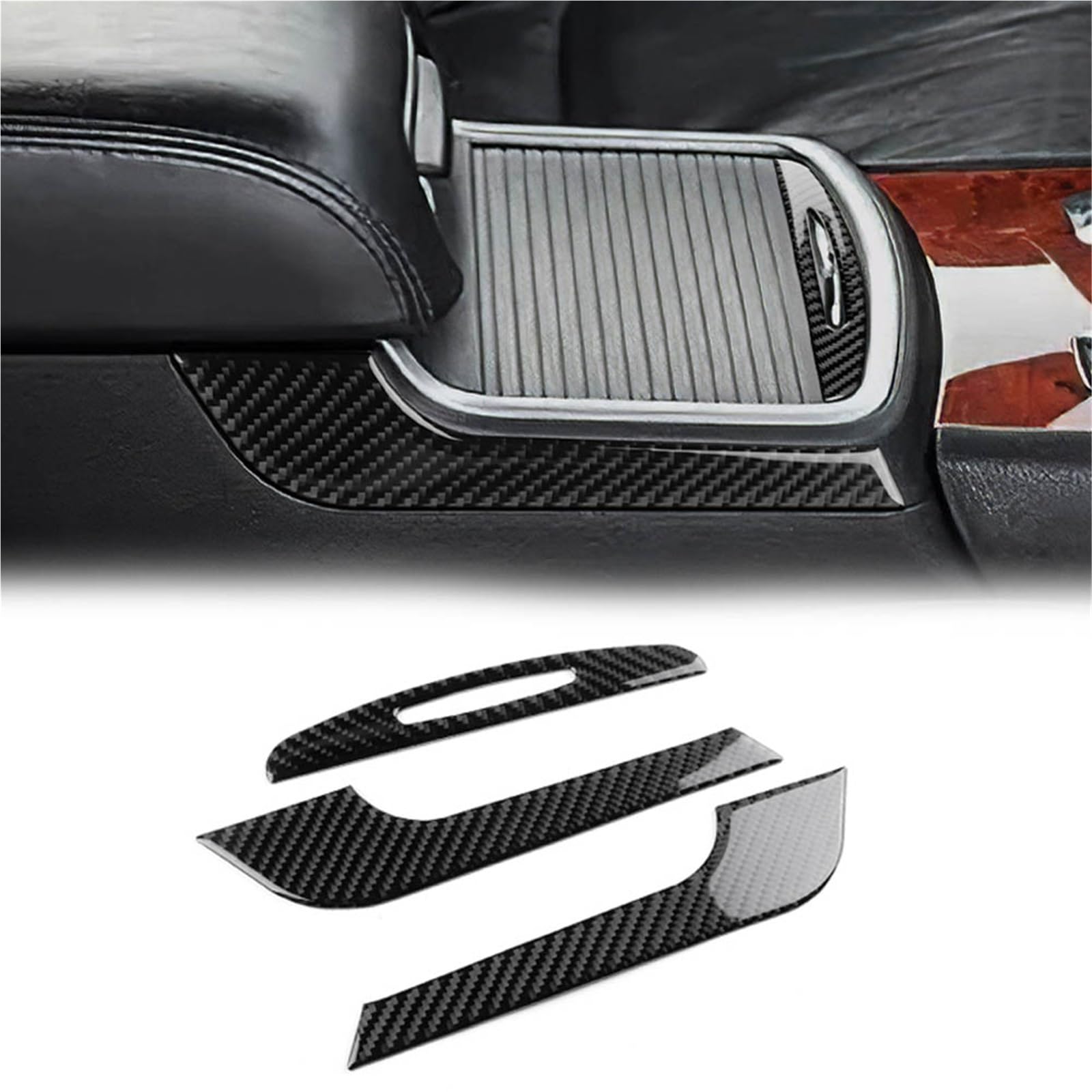 Interior Decoration for Chrysler 300 300C 2011-2014 Carbon Fiber Sticker LHD RHD Car Central Control Cup Panel Accessories