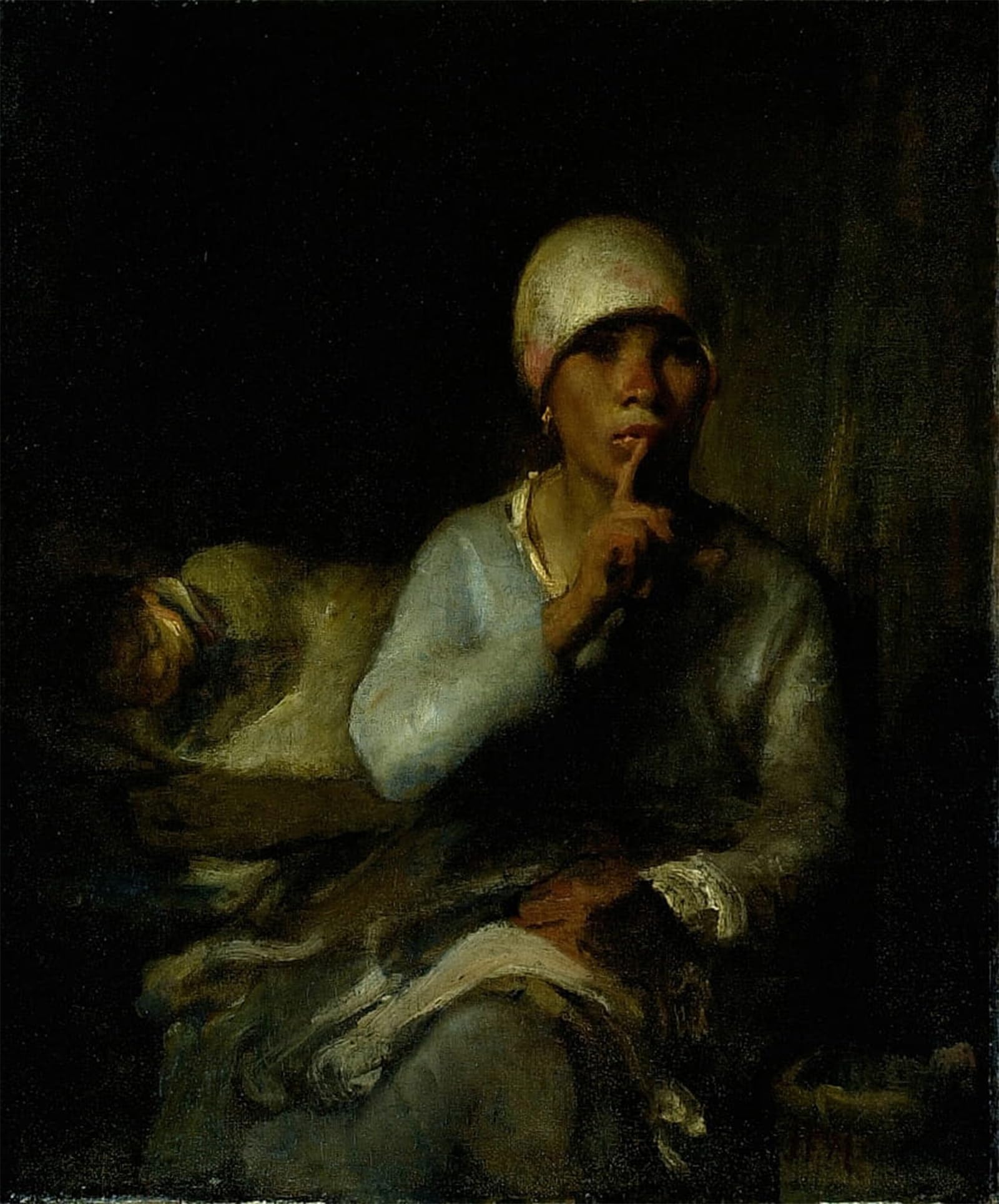 ARTXLXXBN Famous Art Print Poster Vintage Wall Art Woman and Child Silence by Jean Francois Millets Canvas Art Poster for Home Decor 60x90cm