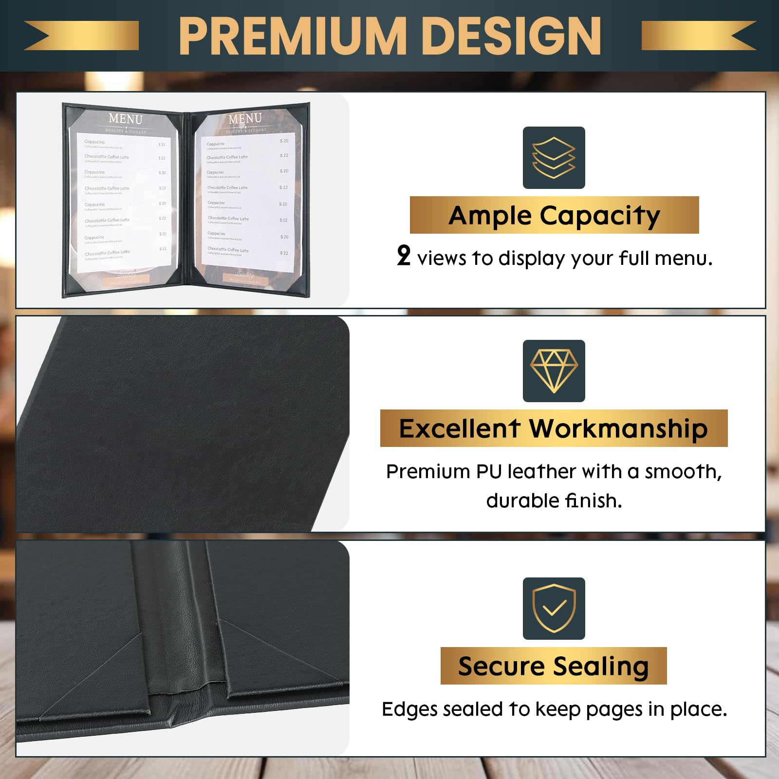 5 Pack 2 View Menu Holder Menu Covers 8.5 X 11 | Haiti