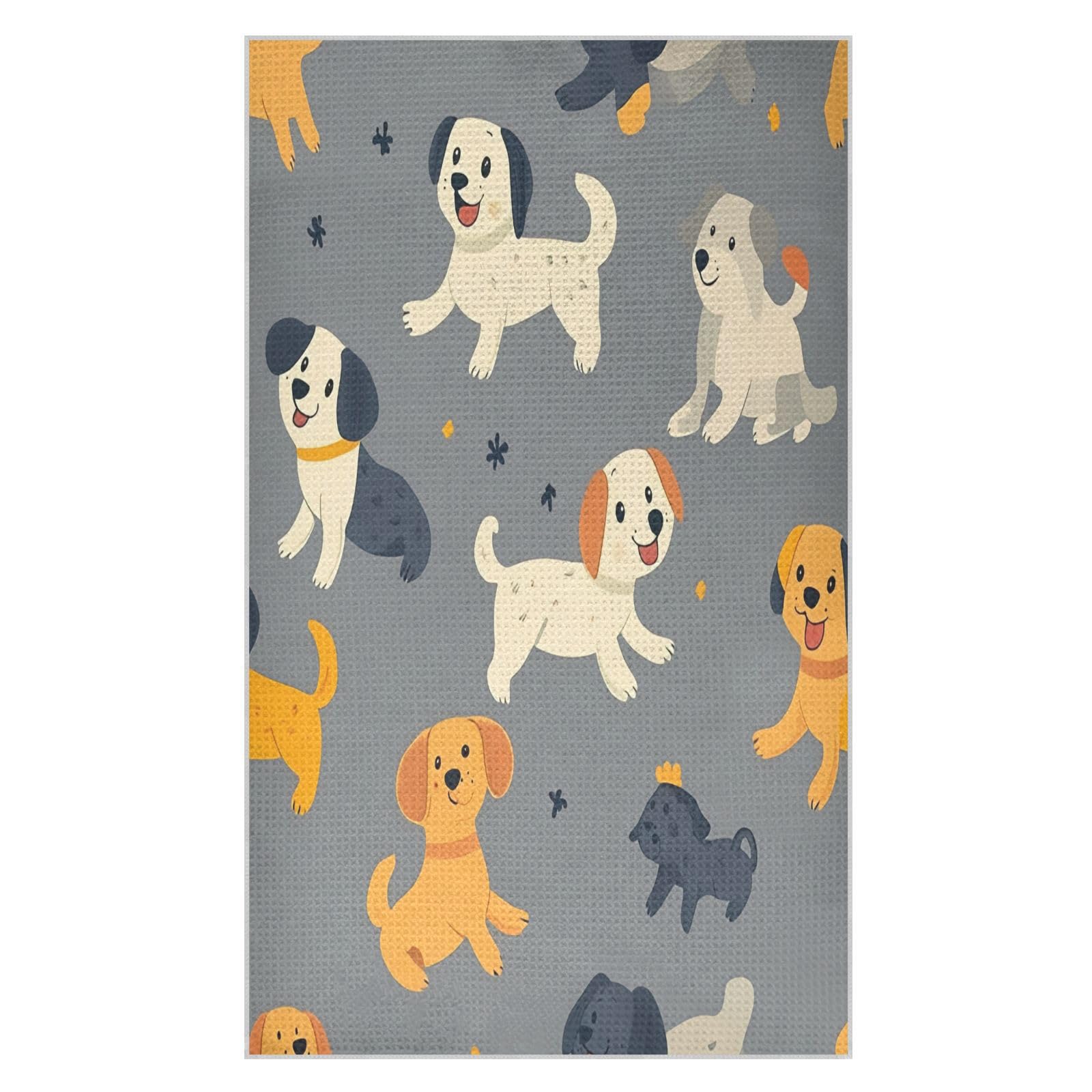 BURSTDDY Cartoon Dog Kitchen Towels,Absorbent Dish Towels 1 Pack