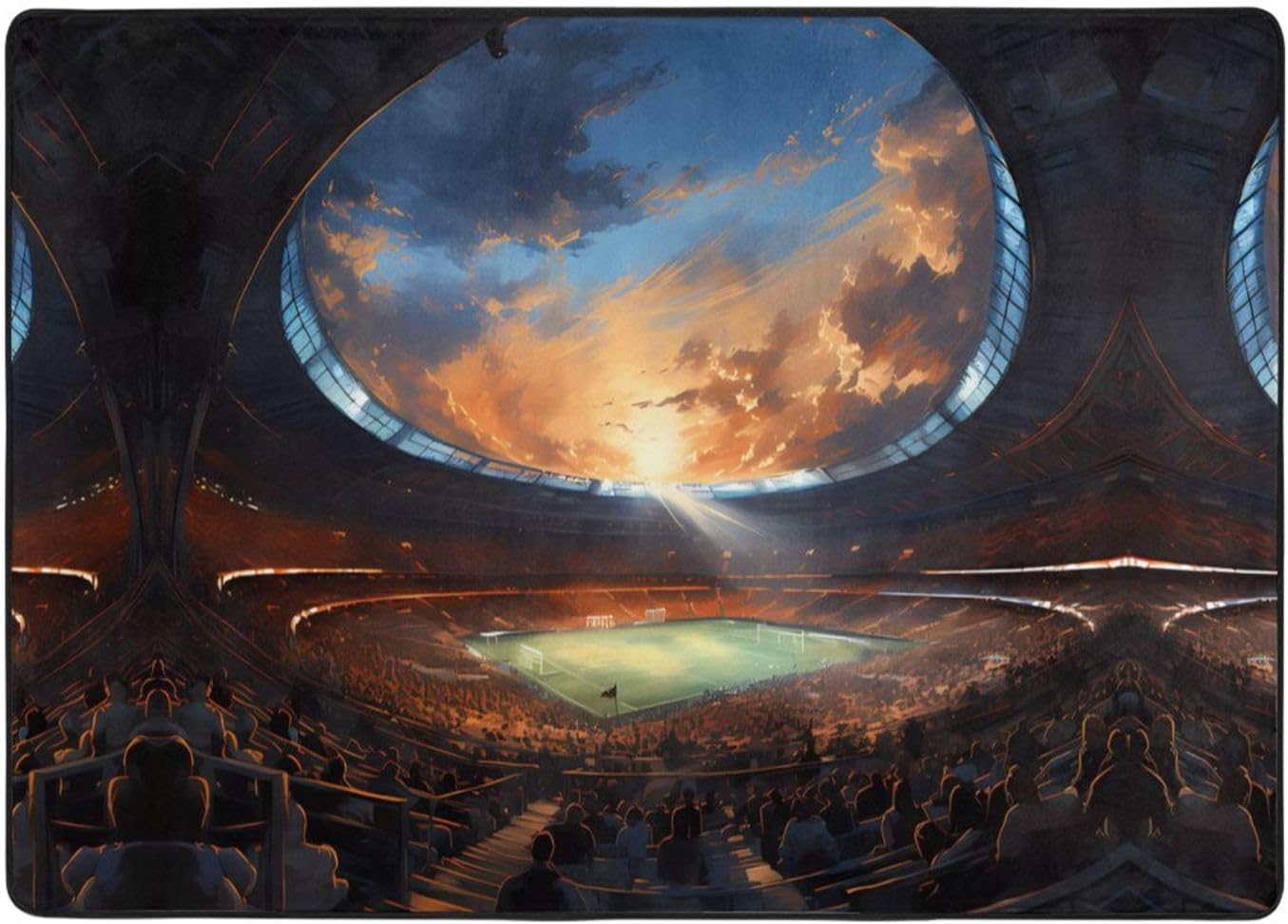 Wonderful Soccer Game Printed Flannel Floor mat 80x58 inches for Bedroom, Living Room, Study Room Decorative Carpet