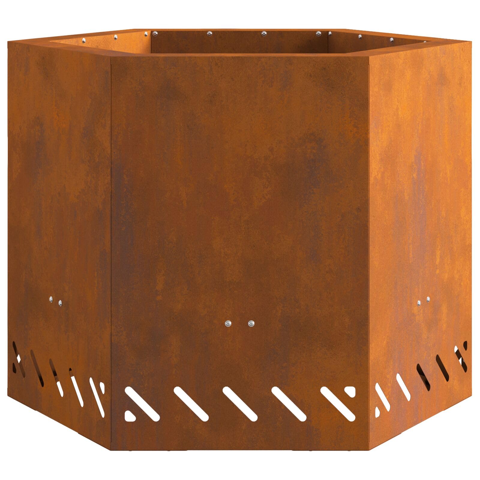 Sześciokątny palenisko bezdymne 58 x 58 x 51 cm, stal odporna na warunki atmosferyczne - 858981