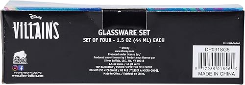 Miniatura 8 de Silver Buffalo Disney Villains Queen Cruella Malificent y Ursula paquete de 4 mini vasos de 1 onza