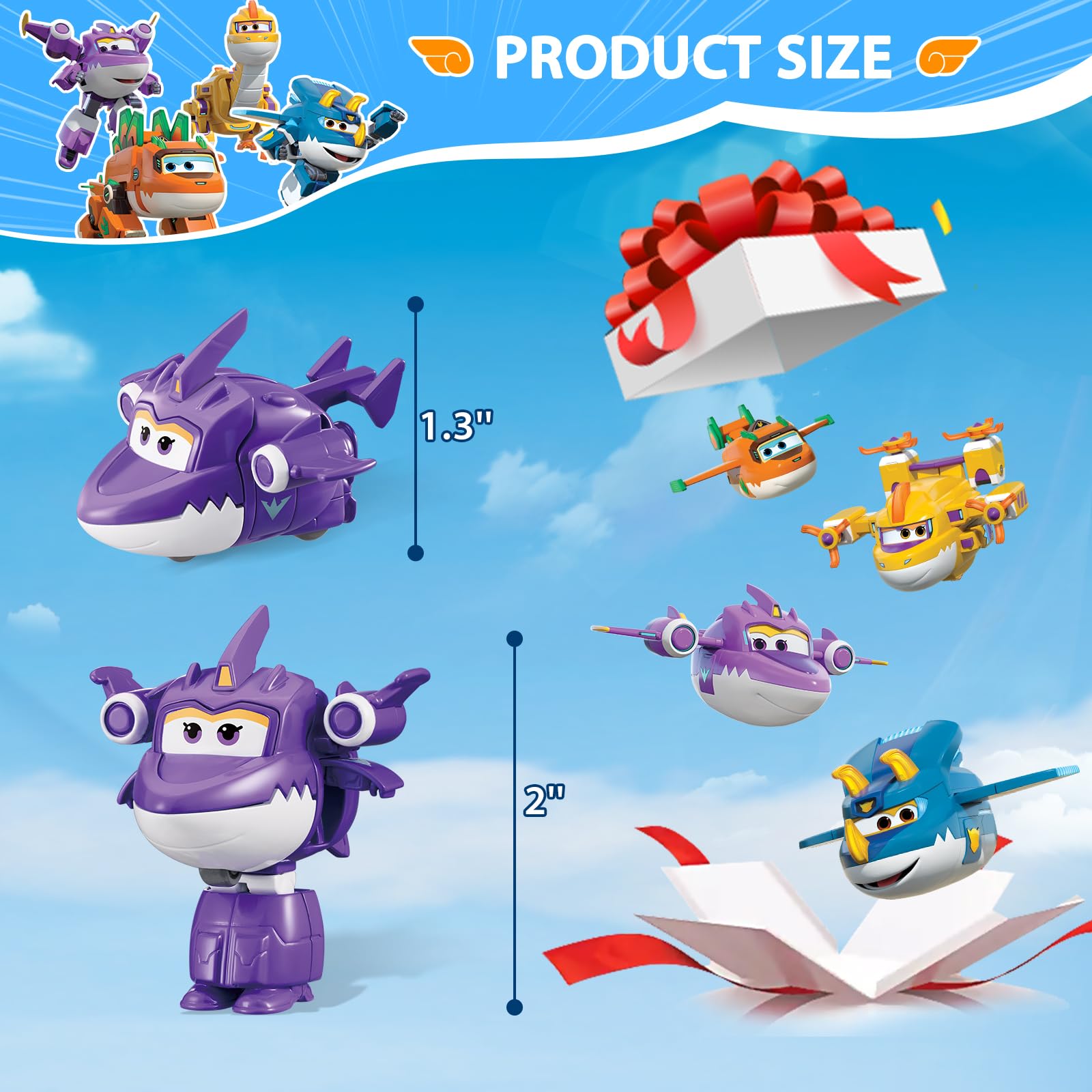 Amazon.co.jp: Super Wings 2インチ Transform-a-Bots 4個パック