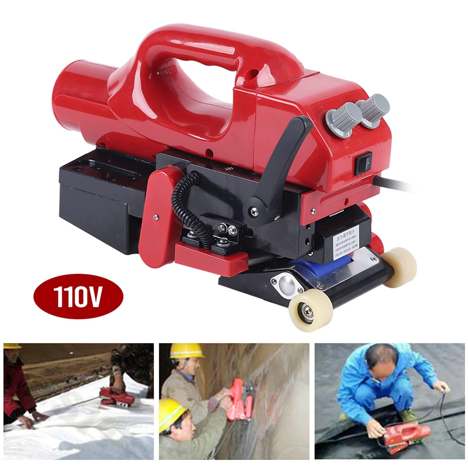 Zgrzewarka klinowa 800 W, automatyczna spawarka do tworzyw sztucznych do uszczelniania geomembrany PVC, EVA, PE, HDPE, PP, prędkość 0,5-5 m/min, wydajne narzędzie spawalnicze