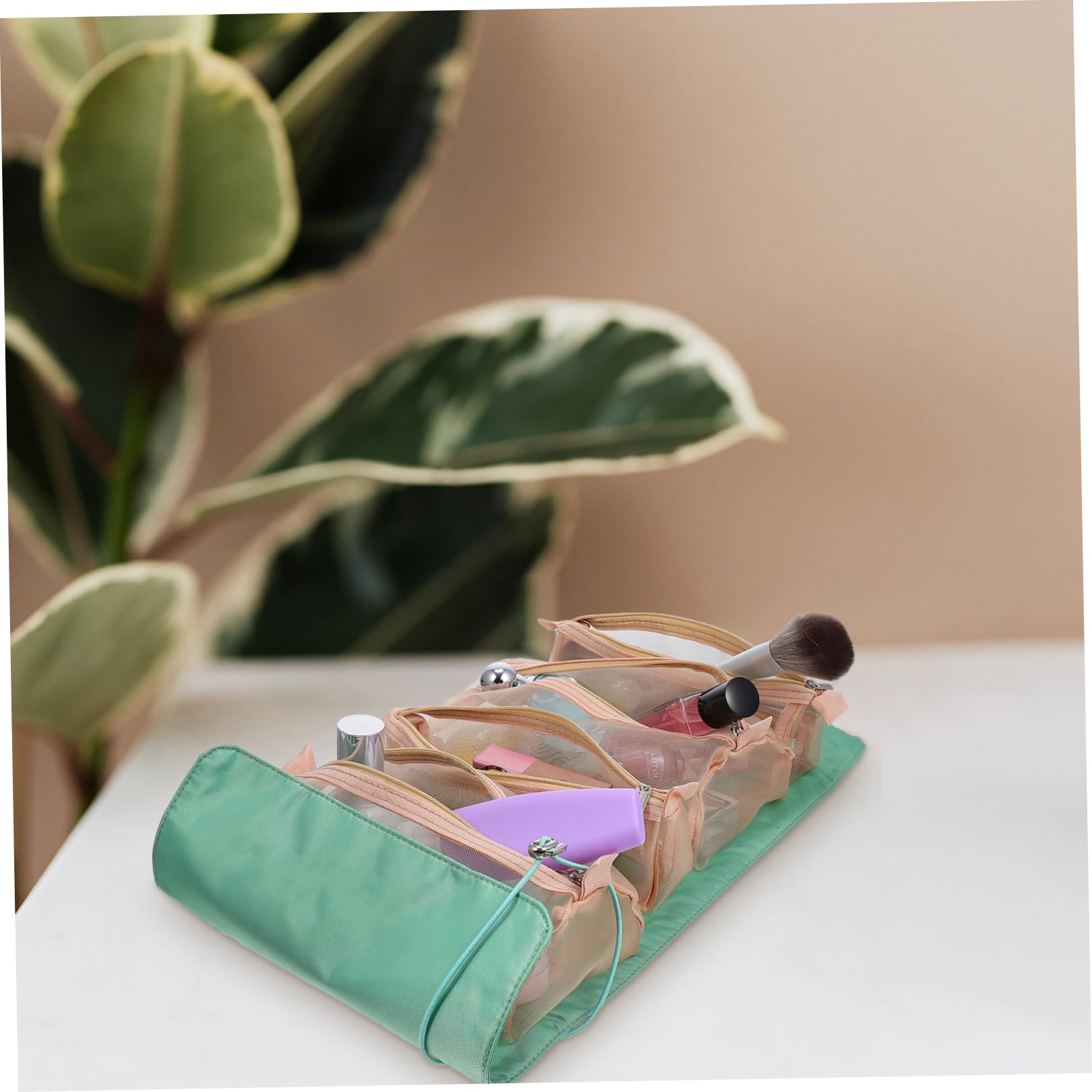 minkissy 3piezas Bolsa De Maquillaje Enrollable y Removible Organizador Cosmético Portátil para Viaje para Cosméticos y Accesorios De Belleza