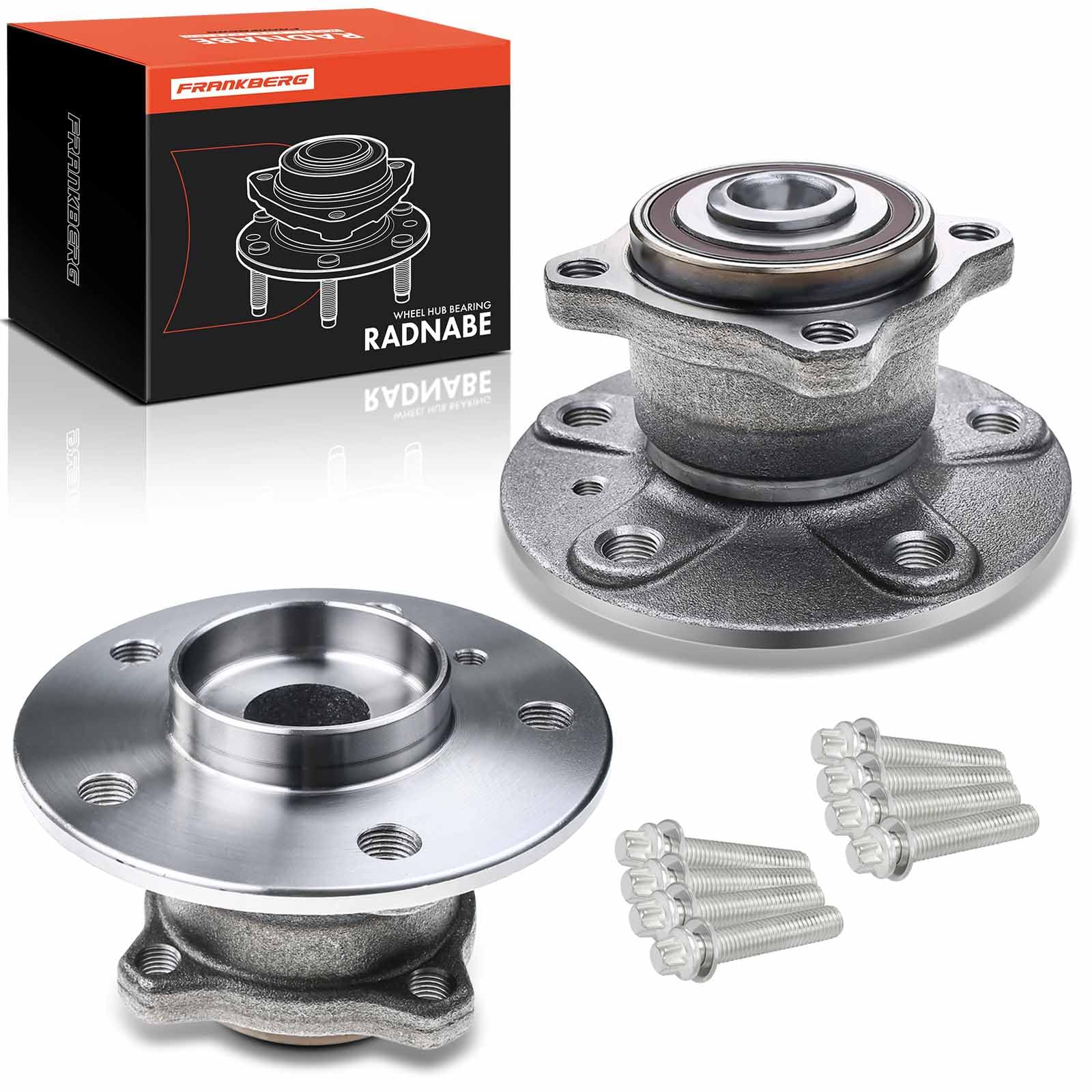 Frankberg 2x Kit de rodamientos de ruedas con Perno de montaje de la rueda Eje trasero para Clase A W169 Clase B W245 150 160 170 180 200 2004-2012 1699810027
