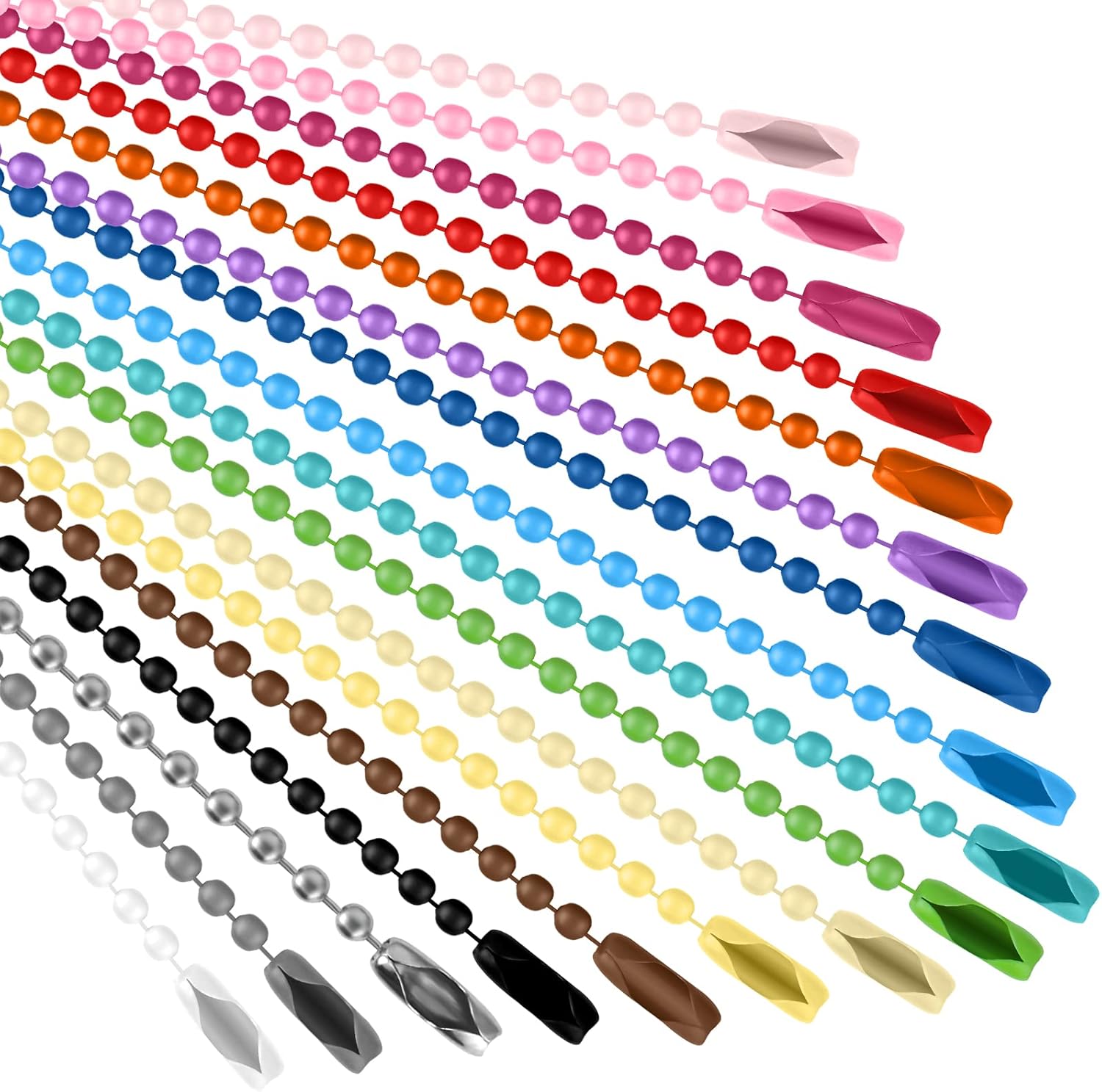 Bremorou 100 Pcs Ball Bead Chain Mixed Color Ball Chains