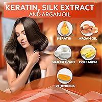 Vista 3 de BELLISSO - Set de champú y acondicionador con queratina, sin sulfatos/parabenos, tratamiento profesional para cabello seco, dañado, rizado