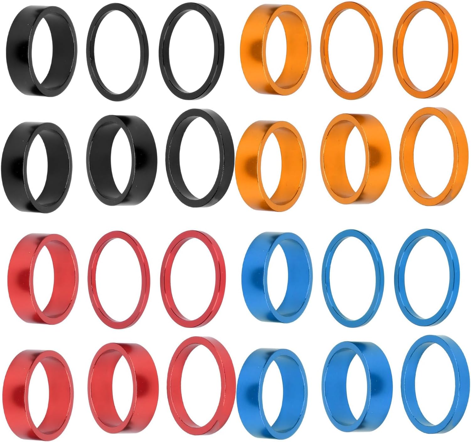 6Pcs 2/3/5/10mm Aluminum Alloy Headset Stem Spacer Fork Washer Cap for 28.6mm Front Stem Fork of Road Bike for Bikes(Black)