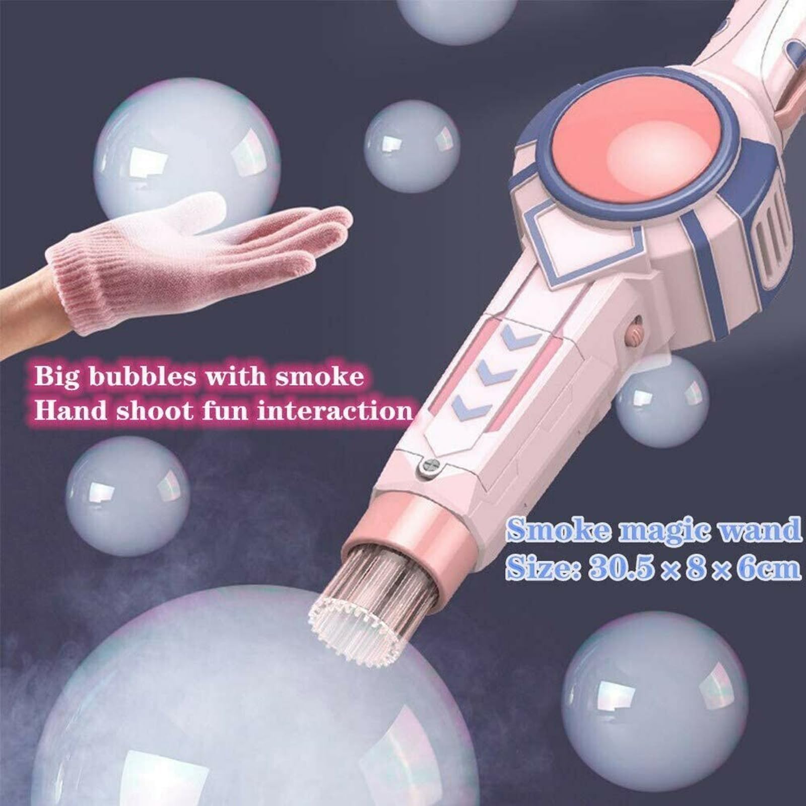 Smoke Bubble Machine - Automatischer Rauchmacher mit Musik & Licht, Elastischer Infinite Smoke Bubble Zauberstab für Partys, Hochzeiten, Veranstaltungen im Freien, Inklusive Zubehör