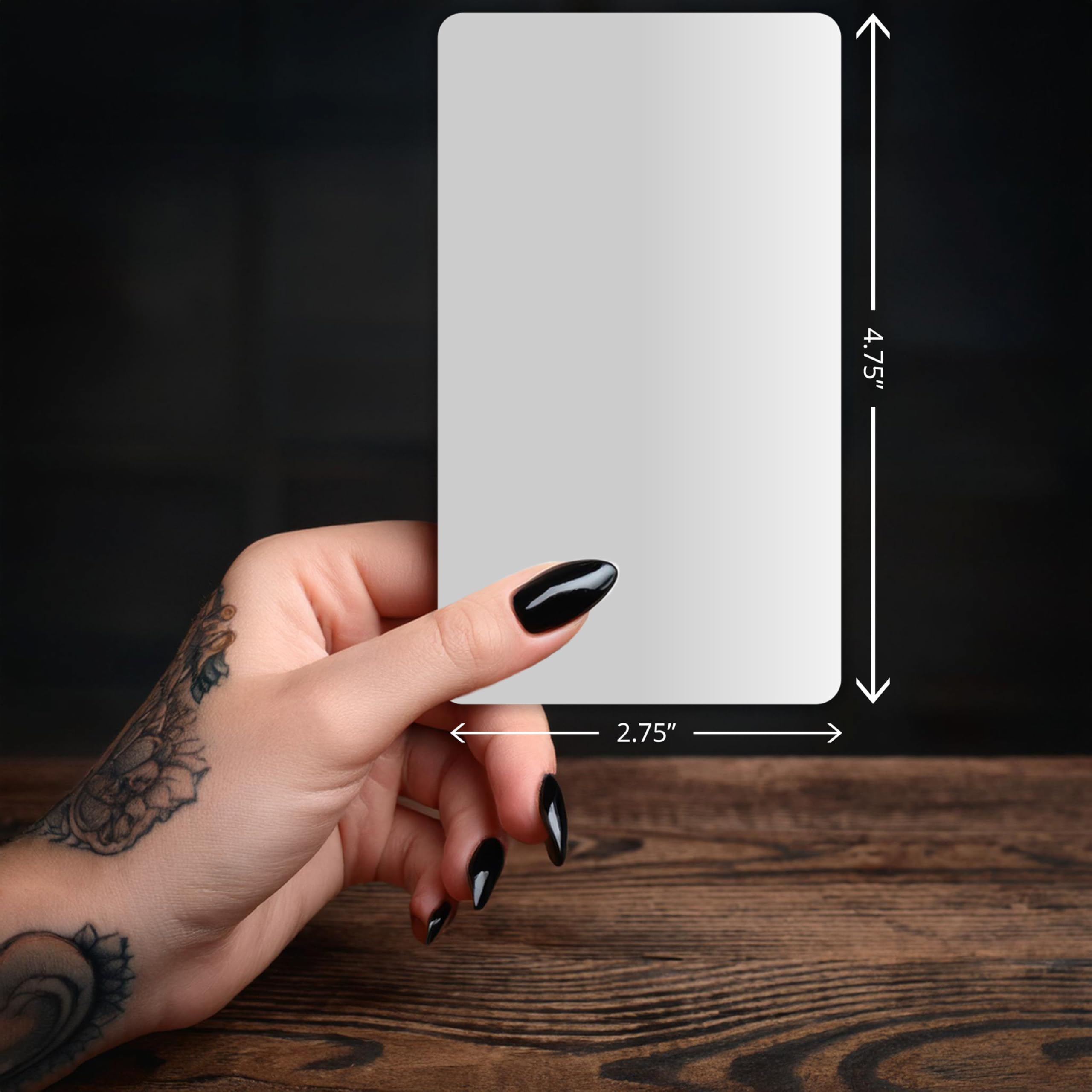 Leere Oracle Tarotkarten zum Beschriften – Erstellen Sie Ihr eigenes Orakel-Kartendeck – (80 Karten pro Box / 7 x 12,1 cm) – blanko weiß mit Design auf der Rückseite (schwarz mit metallischem