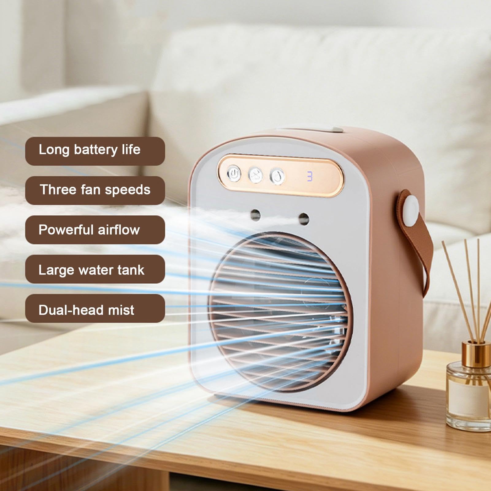 Generico Ventilatore Da Scrivania Senza Pale Nebulizzatore Ricaricabile | Ventilatore A Batteria Per Tavolo Per Ufficio Casa Dormitorio Viaggi Campeggio Pesca Picnic