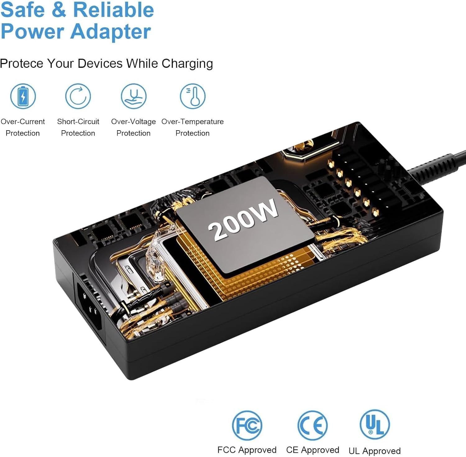 Alimentatore di rete 200 W 20 V 10 A per ASUS ROG Zephyrus G15 GA503 GA503QM GA503QS GA503QR Gaming Laptop Cavo di ricarica per Asus TUF Gaming A15 2021 F17 2021 6,0 x 3,7 mm