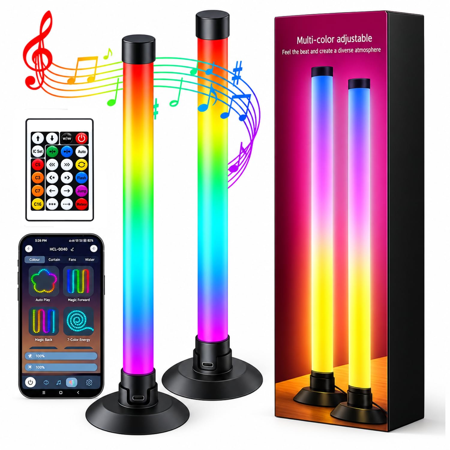 XERGY RGB Table Lamp - Music Sync & App Control -1 XERGY RGB Table Lamp - Music Sync & App Control -1