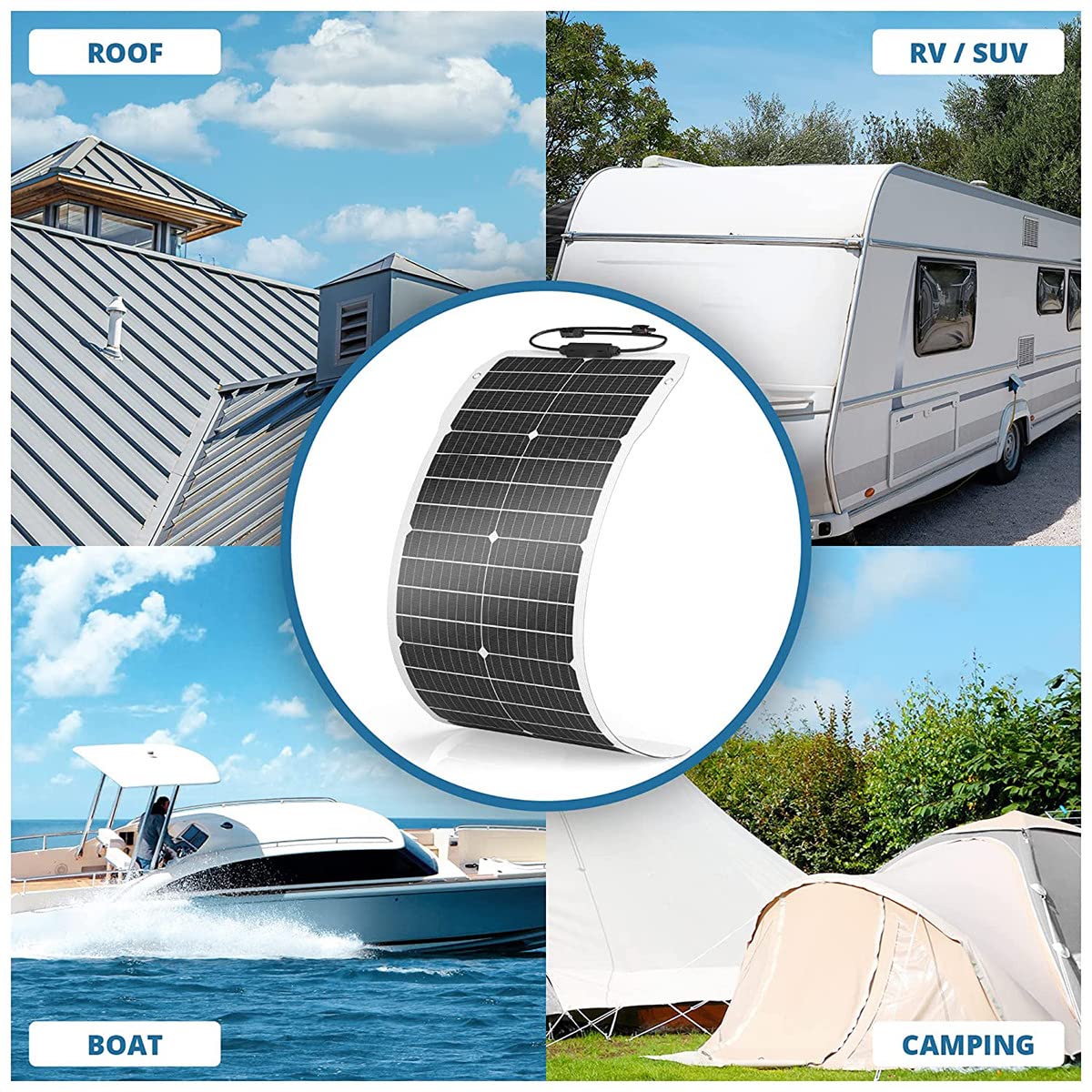 2pcs 18V Solar Panel Kit Dual USB -Anschlüsse mit Controller 200W Solar Photovoltaikplatte für Auto Yacht RV Batterie Ladegerät