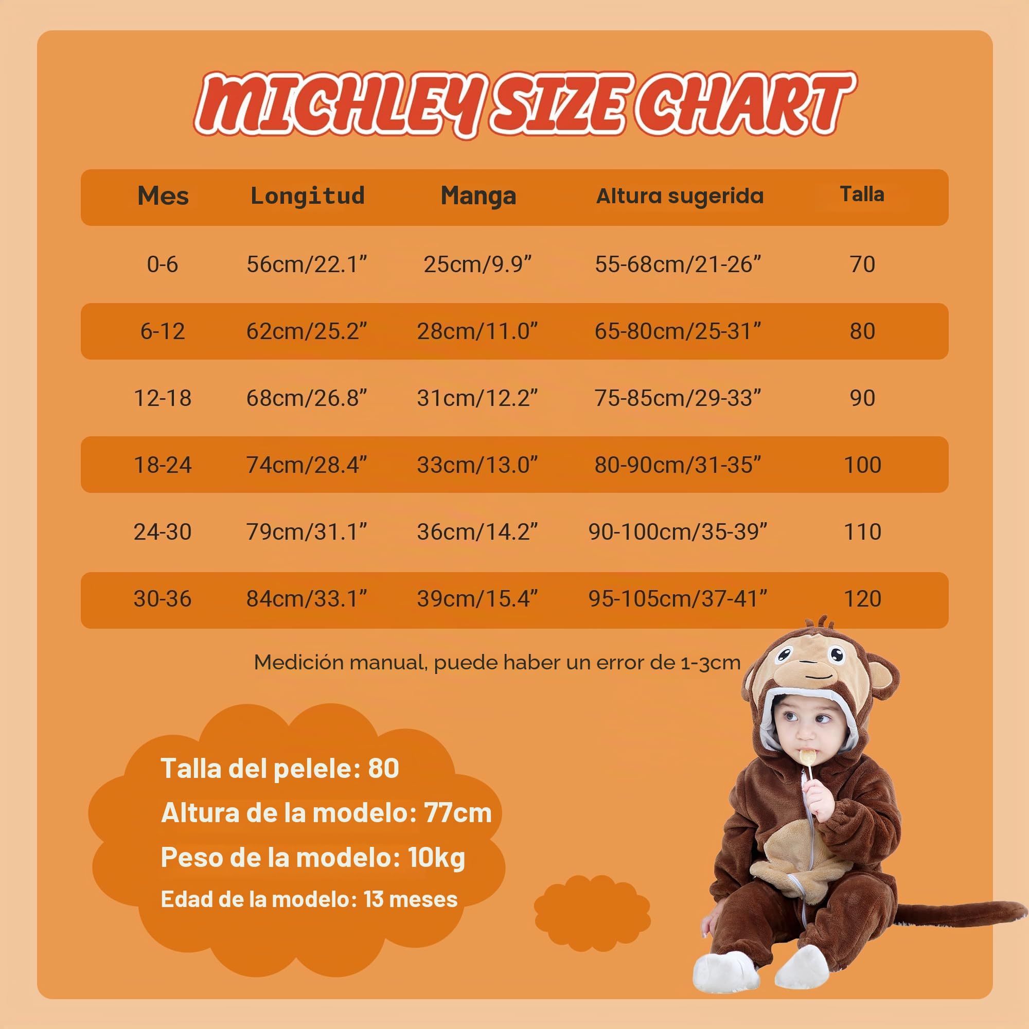 Mameluco de Animal Invierno con Capucha para Bebés Unisex,2-36 Meses