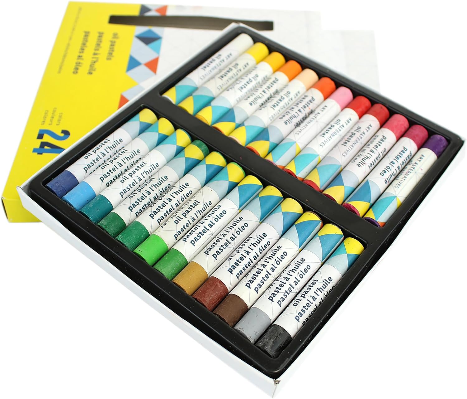 Art Alternatives Oil Pastel Set, 24-Colors - colorful pastel sticks for blending, sketching, and drawing