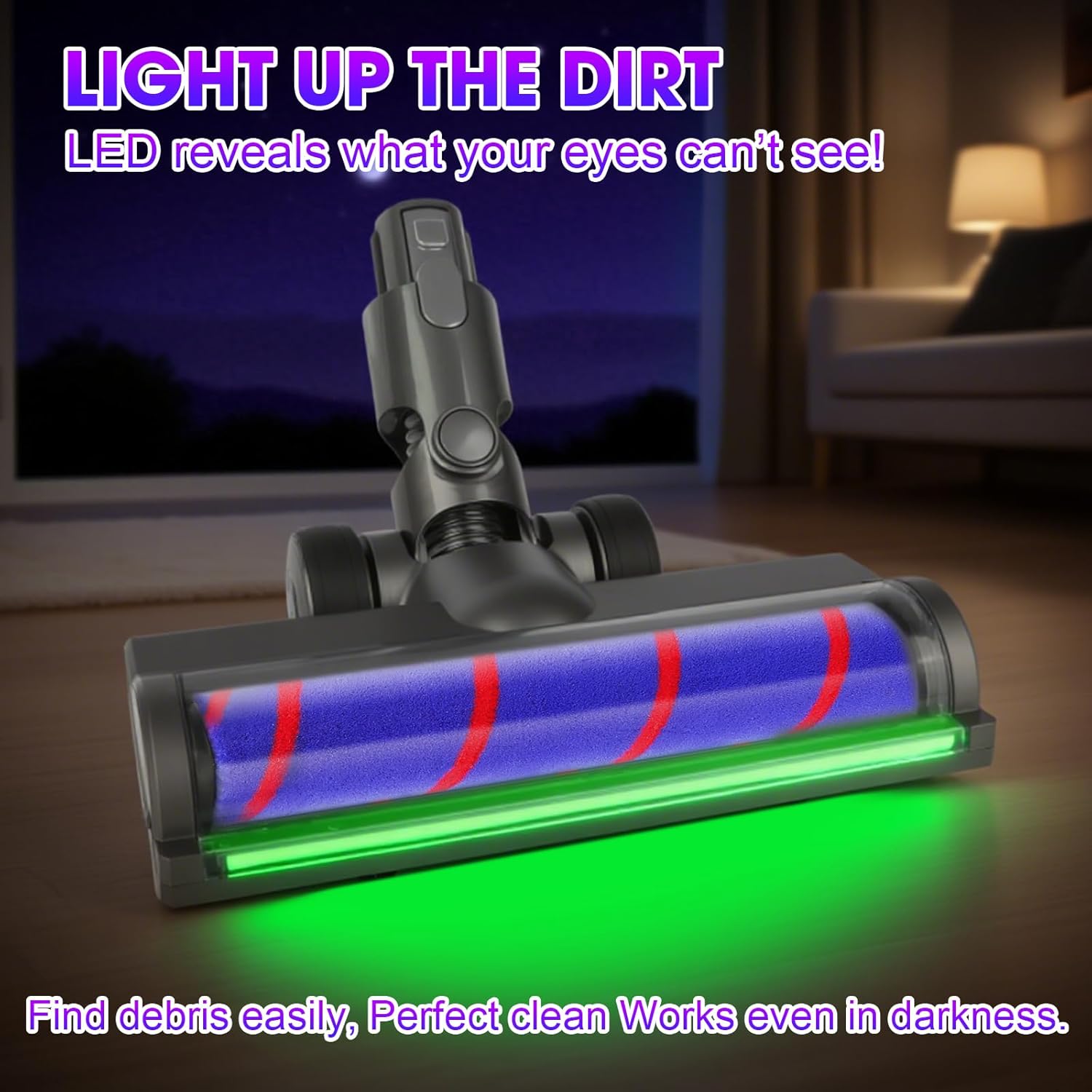 Replacement Vacuum Head Compatible with V7 V8 V10 V11 V15 Vacuum Cleaners, Vacuum Replacement Parts, Soft Roller with Quick Release Design Suitable for Thin Carpets, Hard Floor