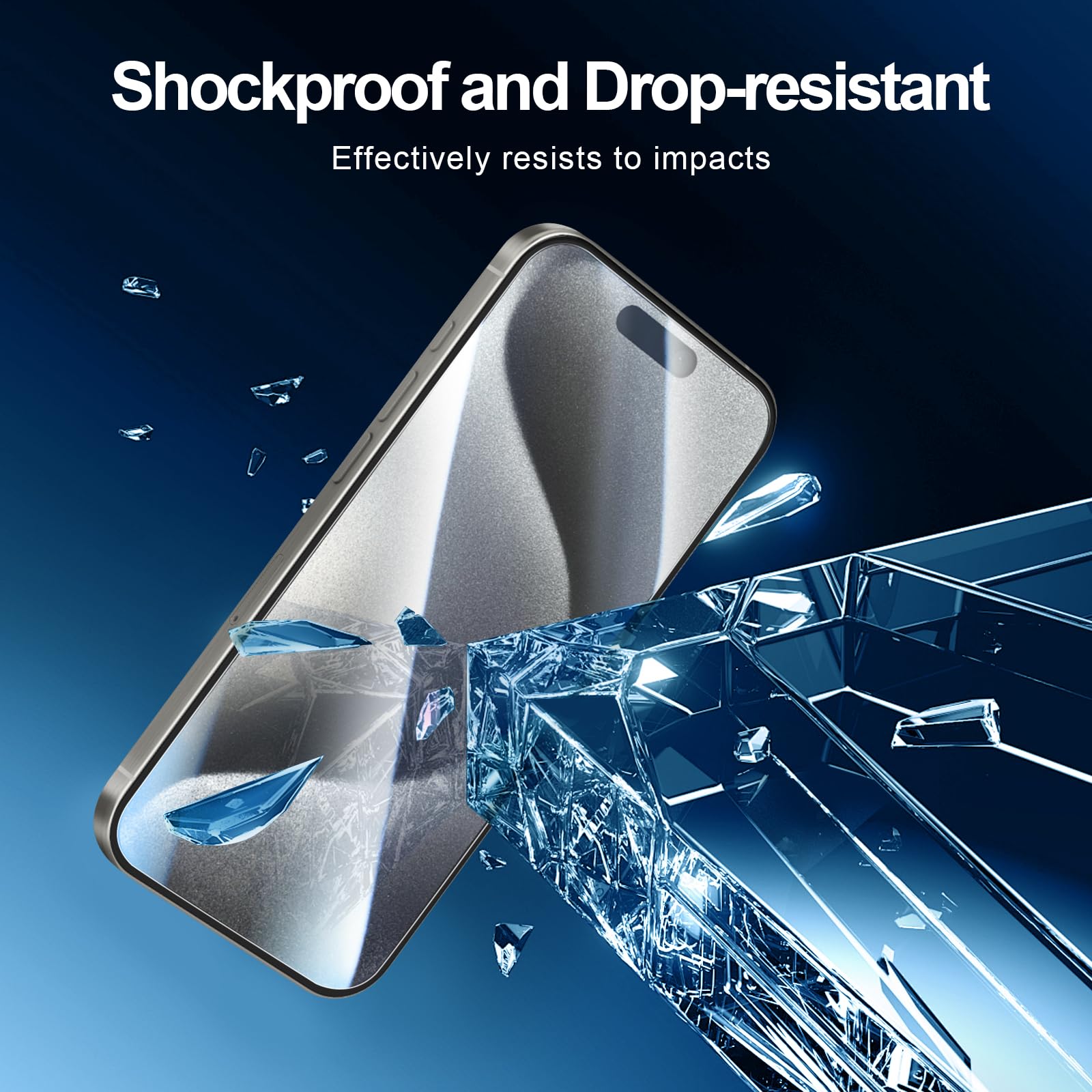 NEW'C 4 sztuki, 2 szt. ochraniaczy ekranu do iPhone'a 15 Pro (6,1 cala) + 2 szt. ochraniaczy obiektywu aparatu, ochrona czujnika, przyjazna dla obudowy folia ze szkła hartowanego