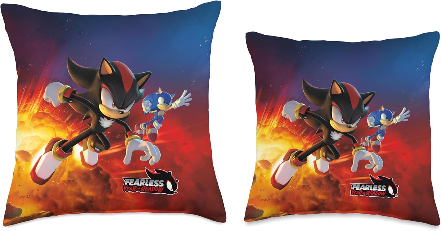Sonic The Hedgehog, Fearless: Year of Shadow Key Art Throw Pillow