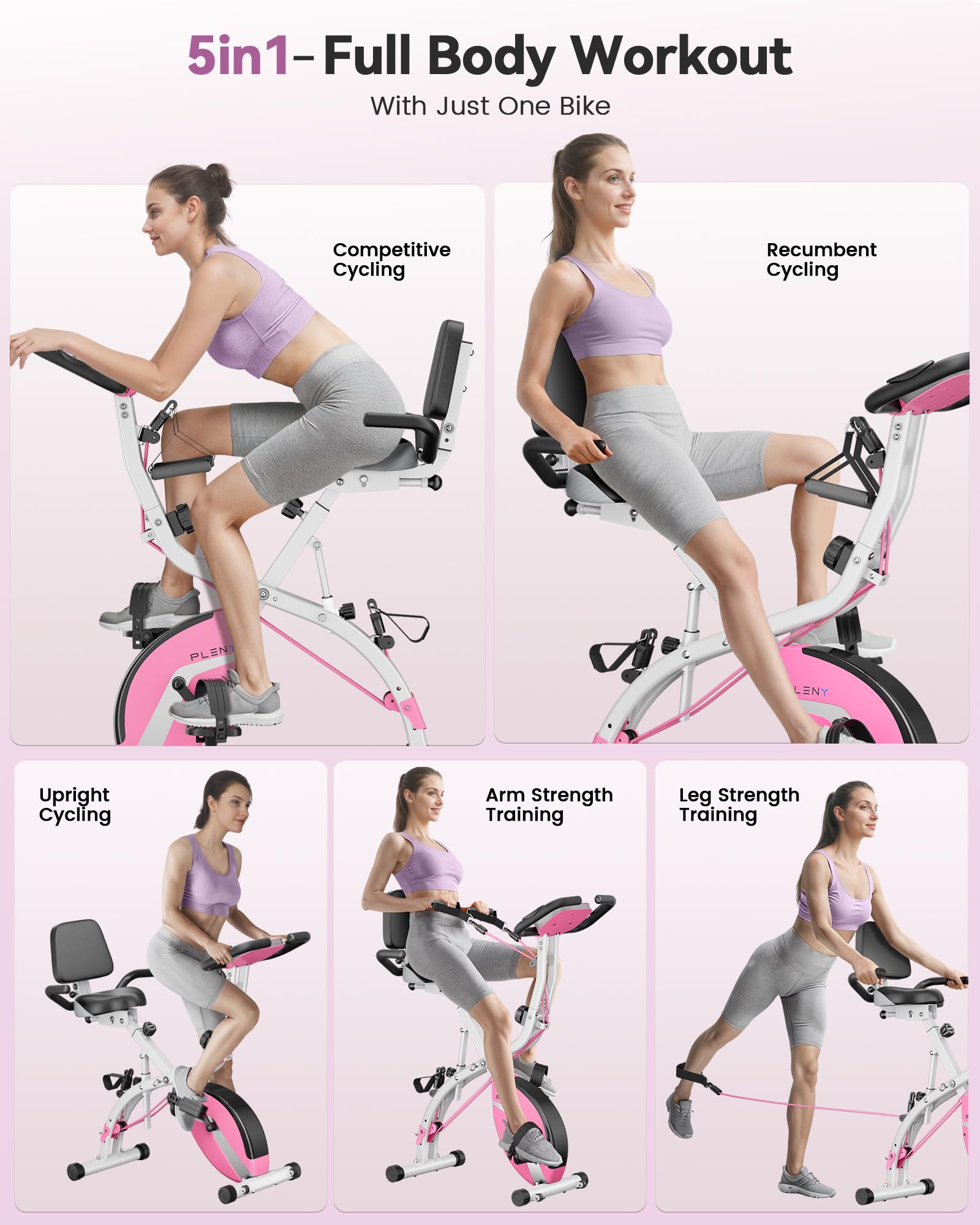 Pleny Exercise Bicycle With Back Support Pleny Folding Exercise