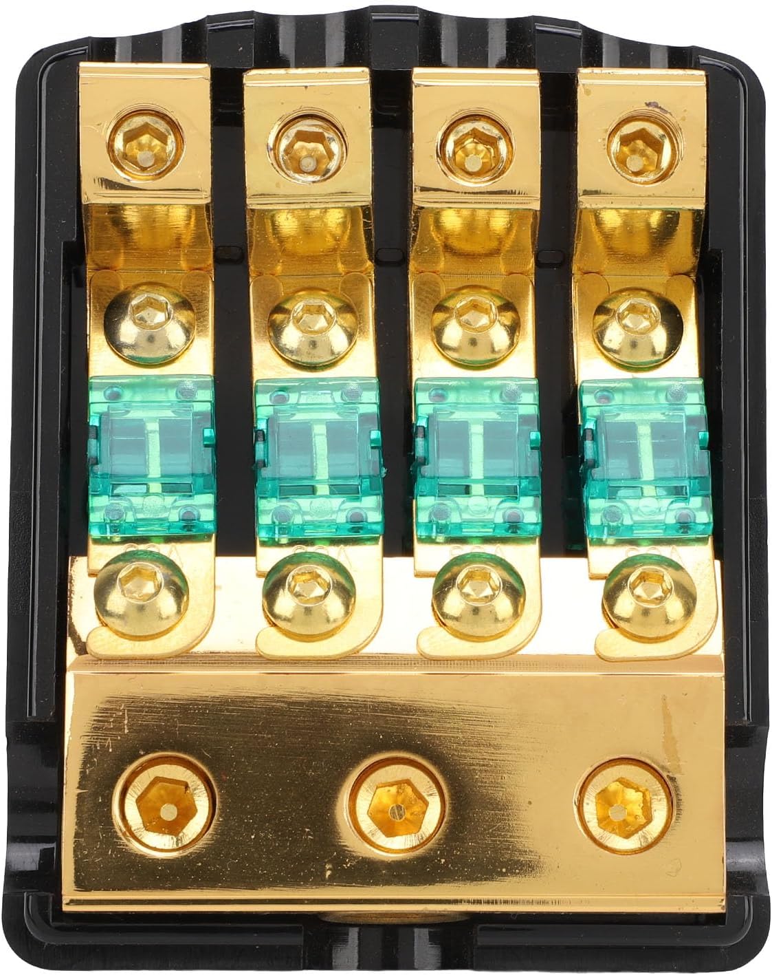 Acouto ANL Fused Distribution Block, 60 Amp Car Audio Power Distribution Block with Copper Alloy Construction, 0/2/4 AWG Input and 4/6/8 AWG Output (4 Way)