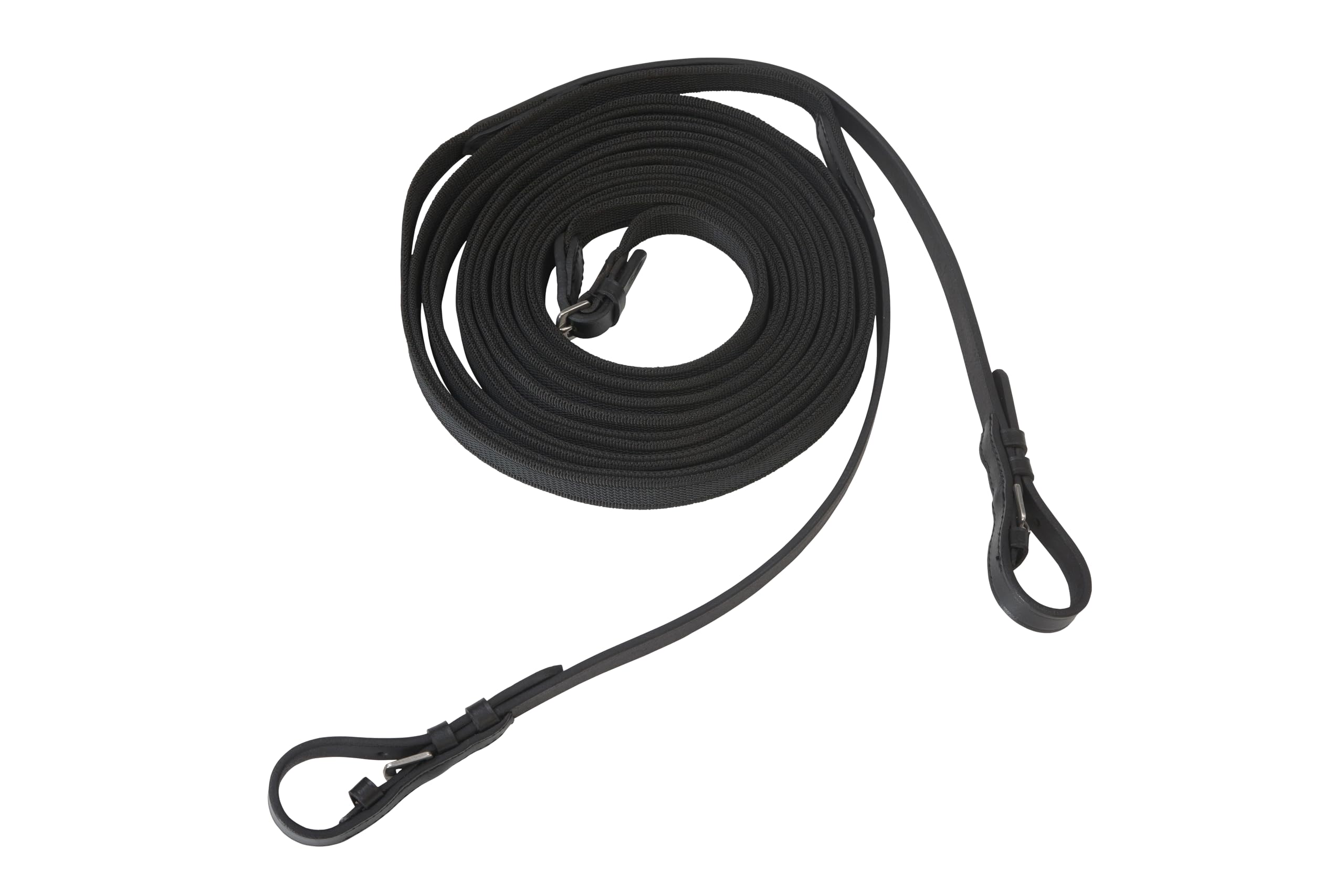 Barefoot Langzügel 8m – Rutschfester Bodenarbeitszügel aus Nylon mit Super-Grip & Lederenden – ideal für Langzügelarbeit & Bodenarbeit bei Pferden