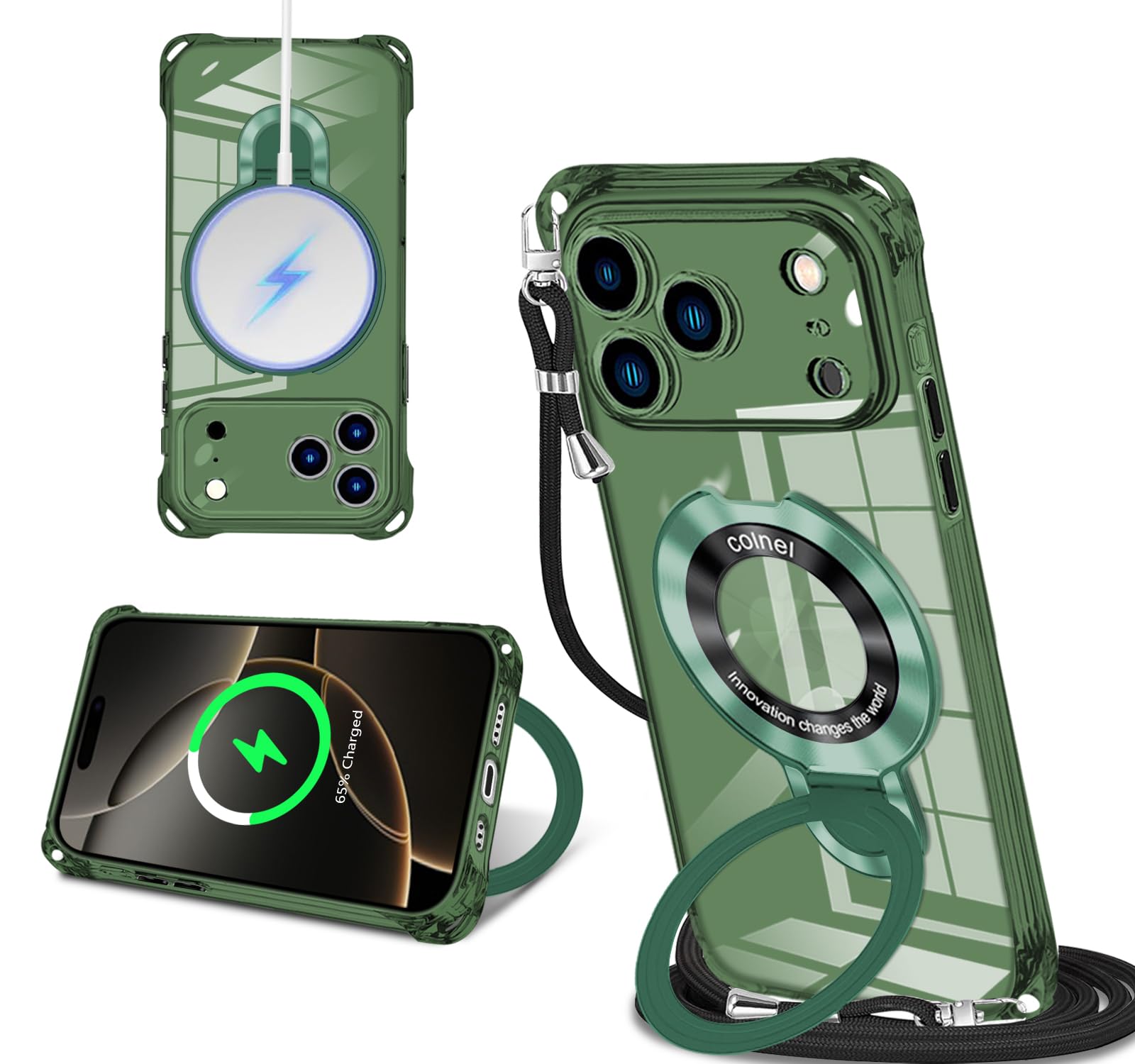RIMOWAiPhone17ProMaxケースオリーブグリーンワイヤレス充電対応 Amazon.co.jp: iPhone 17 Pro Max 用 ケース クリア MagSafe対応