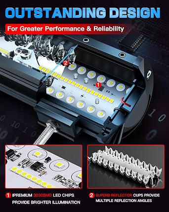 12Inch LED Light Bar and 4In LED Cube Pod Lights with Wire Harness