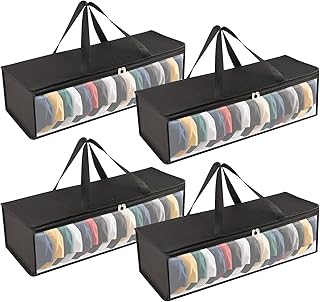 4 Pcs Baseball Hat Storage Organizer, Baseball Cap Organizer with 2 Carry Handles Hat Holder Rack for Closet Travel Hat Organizer (Black)