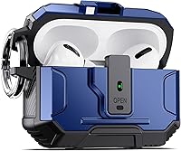 Vista 40 de DASFOND Armor - Funda rígida para auriculares Airpods Pro, grado militar, protección completa, a prueba de golpes, soporte de carga inalámbrica