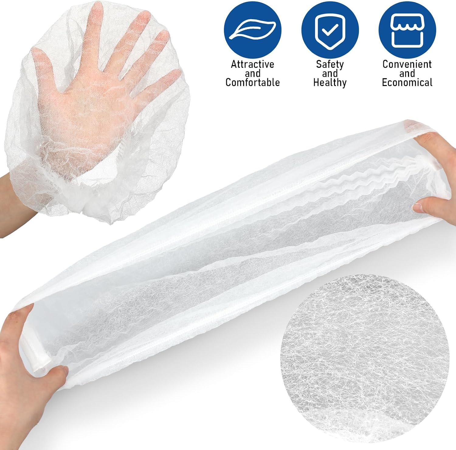 400 Pcs Disposable Beard Nets and Bouffant Caps Set 200 Non-woven 18" Beard Guards and 200 21" White Bouffant Caps for Food Service, Kitchens, Labs, Manufacturing, Hygiene Protection
