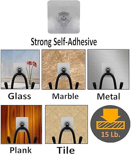 Miniatura 6 de Paquete de 2 ganchos adhesivos para sombreros, soporte para sombreros, organizador de sombreros, perchas de almacenamiento de montaje en pared, sin