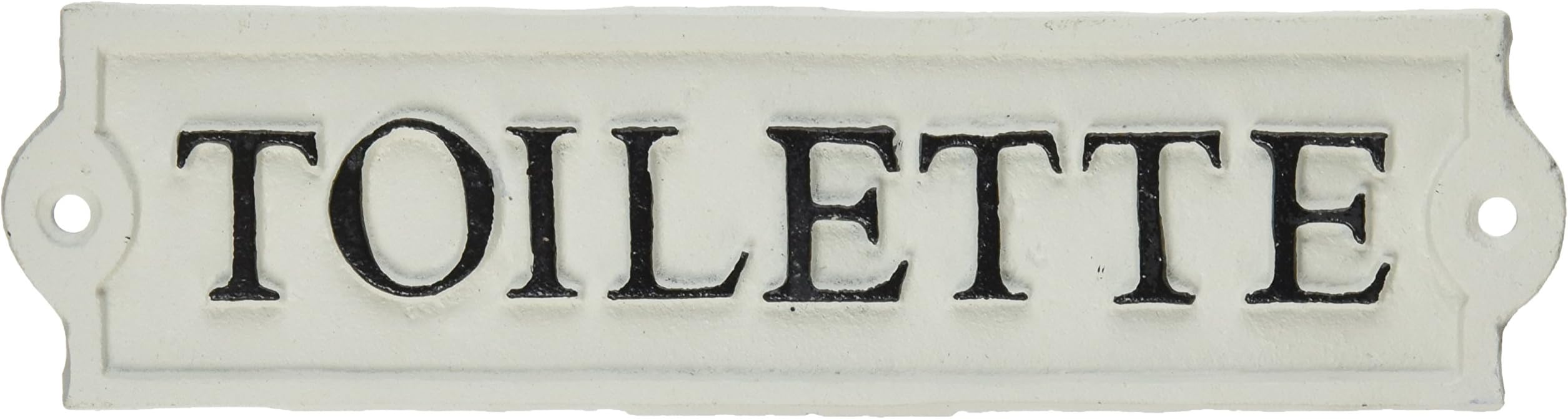 Abbott Collection "Toilette" Sign, 8 1/4" - Antique White/Beige