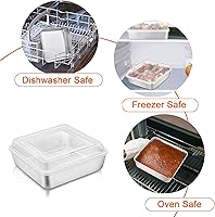 Vista 6 de TeamFar Molde cuadrado para tartas de 6 pulgadas, mini molde cuadrado de acero inoxidable para hornear asar, saludable y resistente, diseño de una