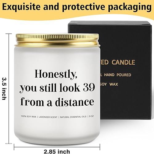 Miniatura 2 de Divertidos regalos de 40 cumpleaños para mujeres, hombres, Honestly You Still Look Like 39 from A Distance Candle, regalo de cumpleaños para su