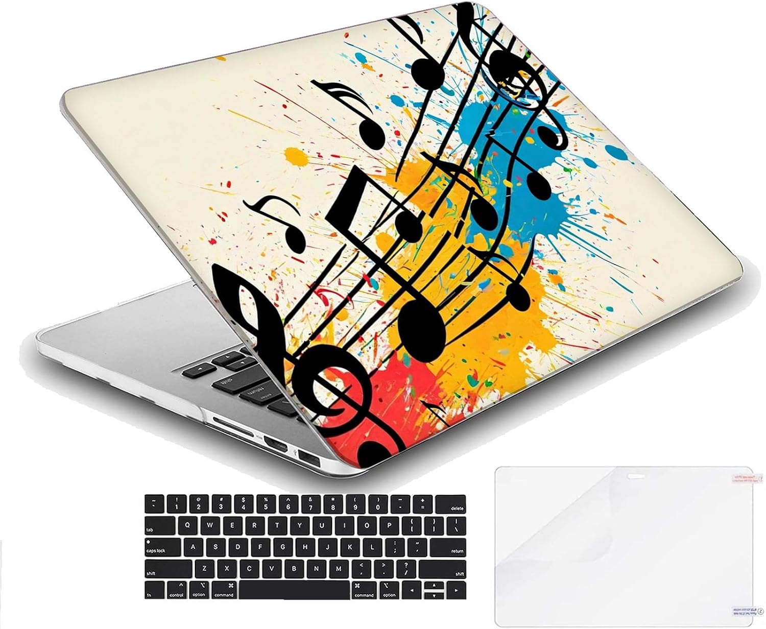 Compatible with MacBook Neo 13-inch, Hard Shell Case with Keyboard Cover and Screen Protector (A3404 A18 Pro chip, 2026 Release) - Music Note MC21649