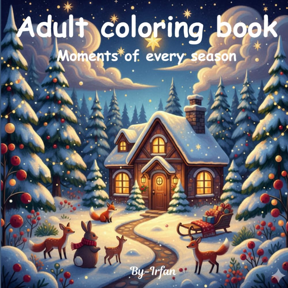 Moments of Seasons Adults coloring book: A Relaxing Adult Coloring Journey Through Spring, Summer, Autumn & Winter