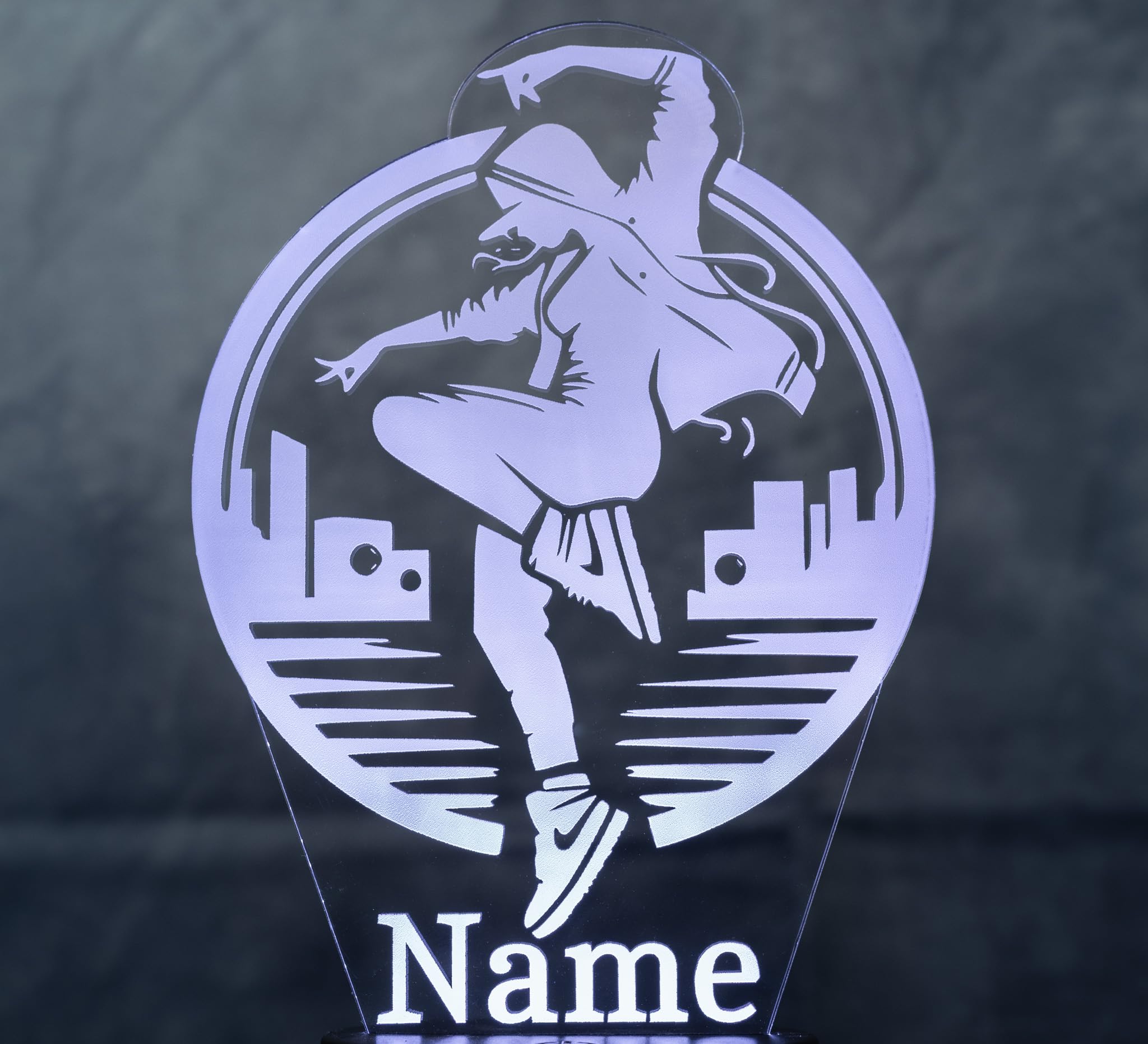 Lampada Hip Hop personalizzata – Luce notturna LED con nome | Regalo di streetdance per ragazze e donne | Lampada decorativa da ballo per cameretta, camera da letto e fan di urban dance