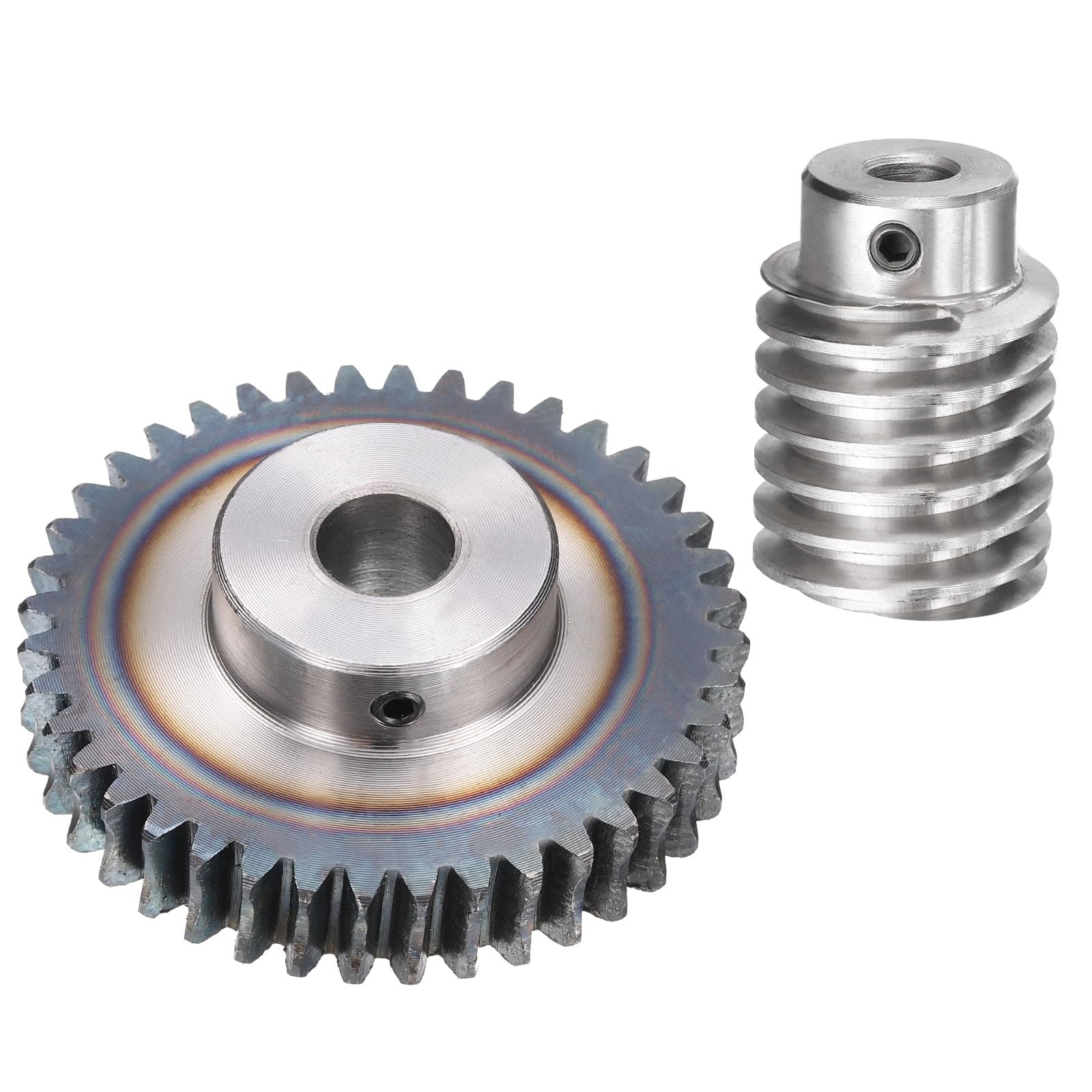 QUARKZMAN #45 Engrenage À Vis Sans Fin En Acier 20T Module 1.5 Taux De Réduction 20:1 Rotation Droite BoîteRoue(Engrenage-Alésage 12mm Diamètre Extérieur 63mm, Tige Alésage 8mm)