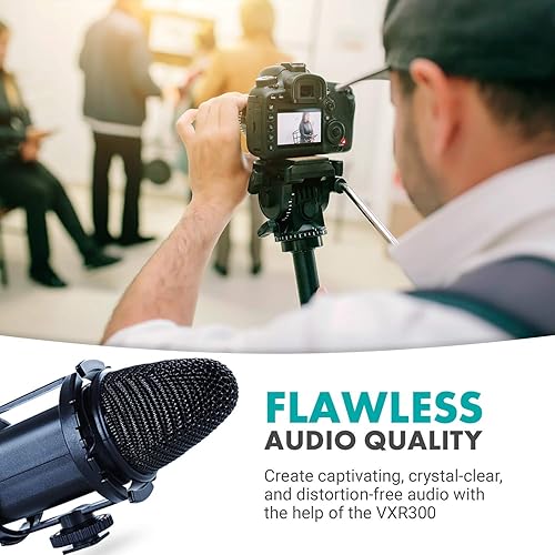 Miniatura 7 de Movo VXR300 XY Micrófono de video de condensador estéreo con atenuación de -10dB, filtro de corte bajo, Deadcat Windsceen y funda, compatible con