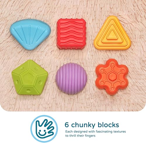 Miniatura 4 de LiKee Juguetes Montessori para niños de 1 año, 6 piezas de formas multisensoriales, regalos de cumpleaños de aprendizaje para el desarrollo del