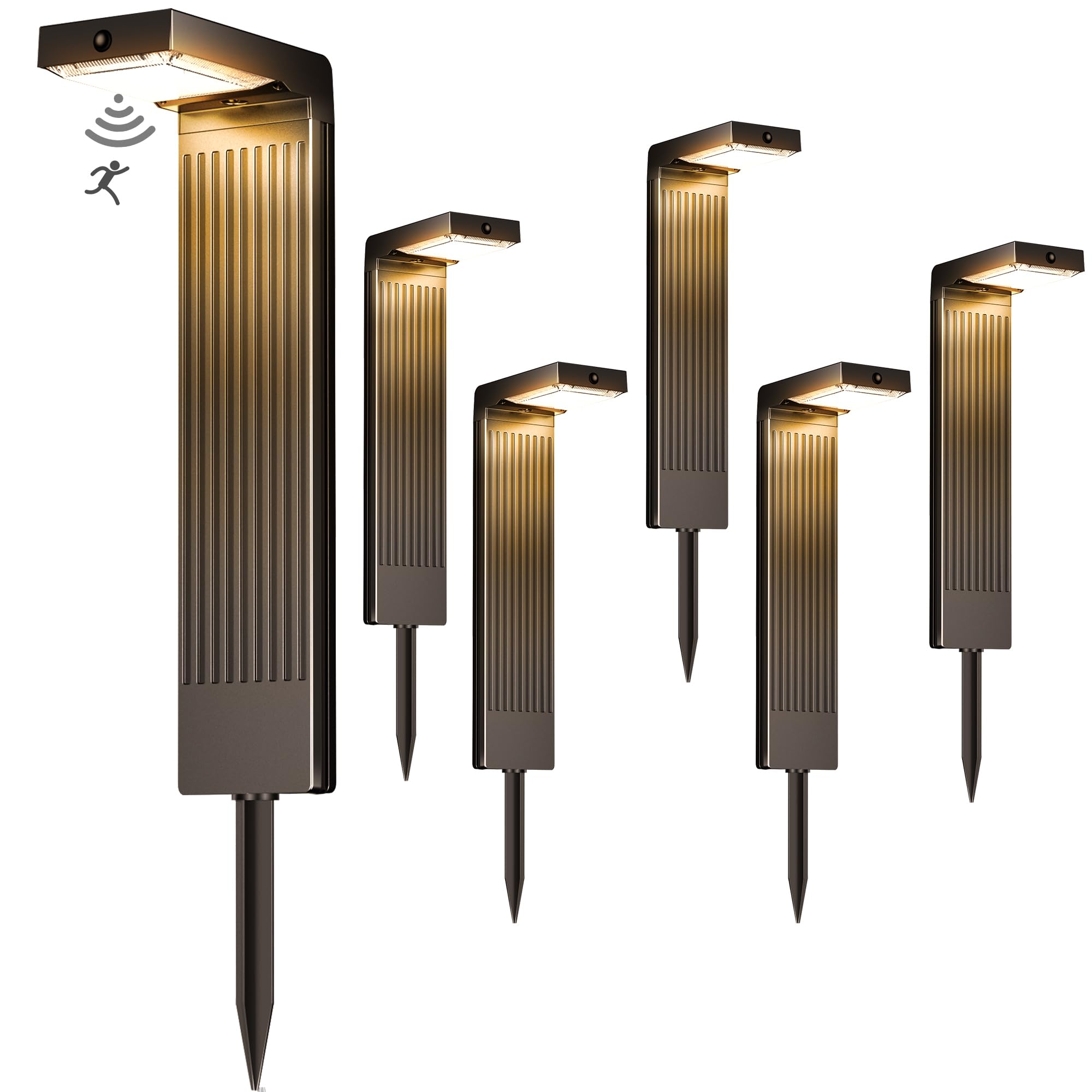 Photo 1 of COXSENI Motion Sensor Solar Pathway Lights Outdoor,6 Working Modes,6 Pack