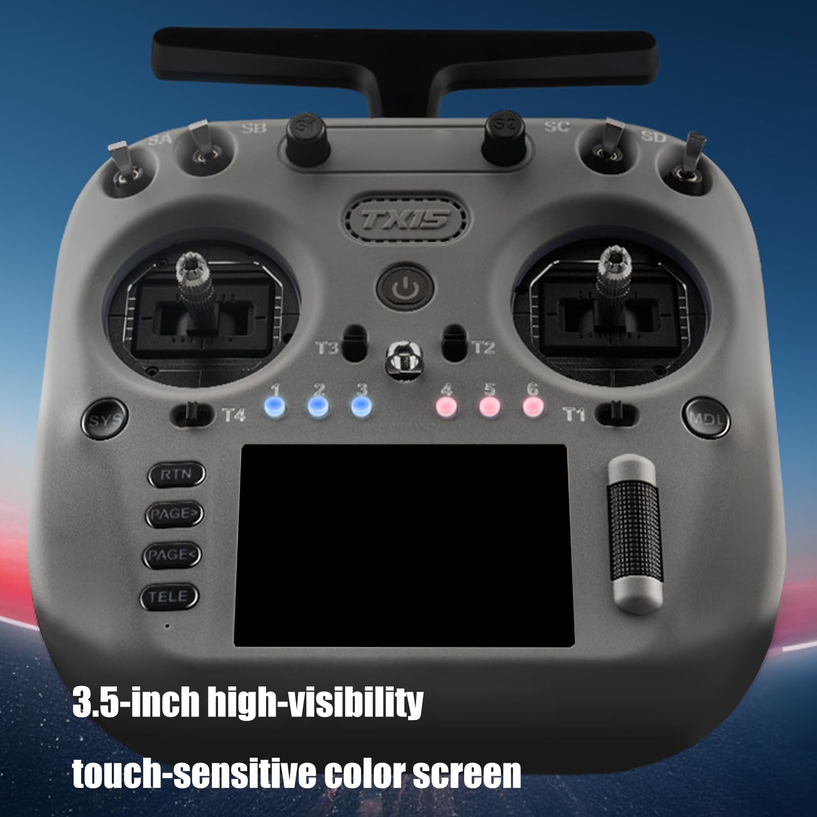 Radio with Foldable Antennas and 4GB Flashing Storage for RadioMaster TX15 Smooth Operations in Complex Environment Touchscreens Radio Controller — view 2