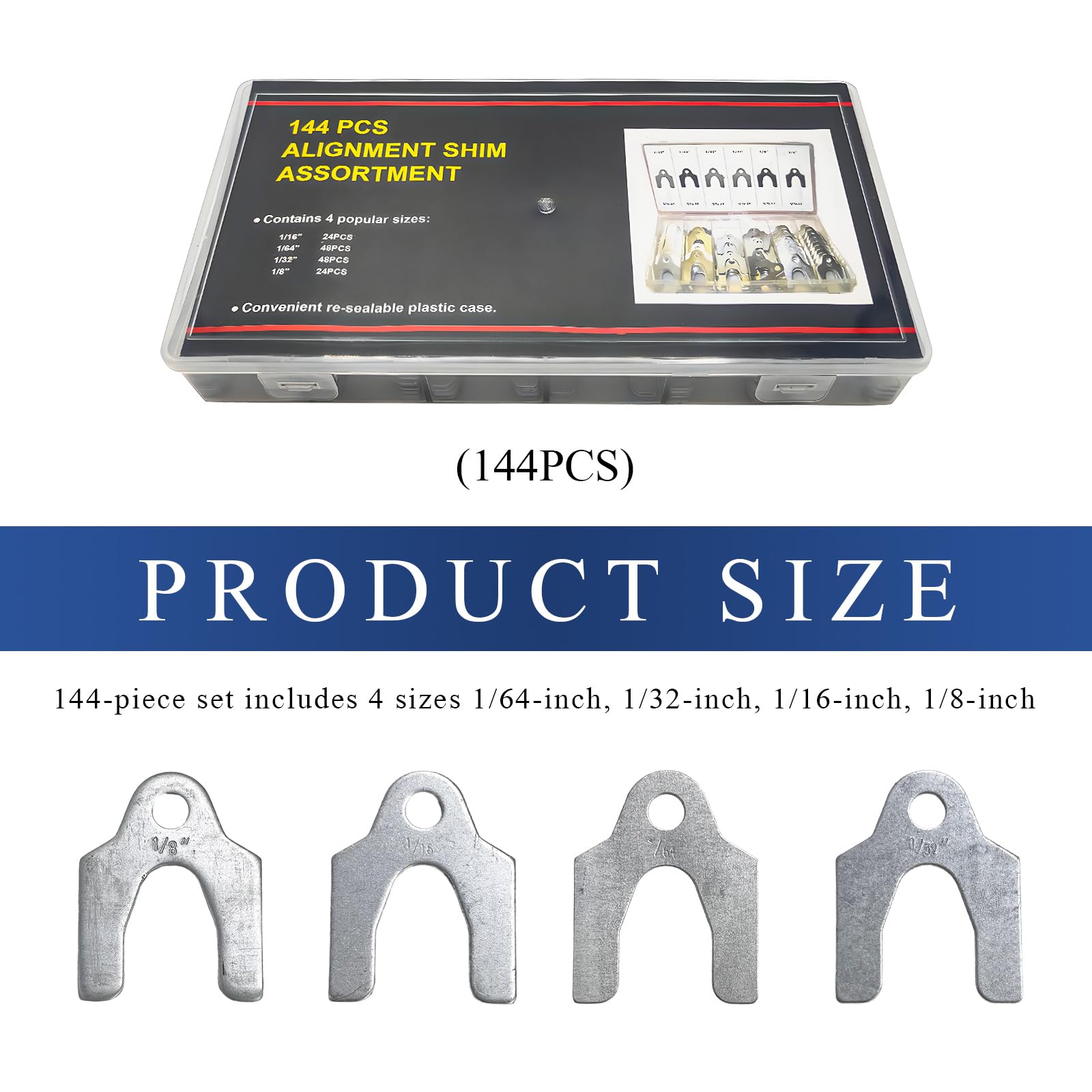 WMYCONGCONG 144 PCS Auto Alignment Body Shim Assortment Kit 1/64" 1/32" 1/16" 1/8" Car Alignment Shims Spacers Assortment Kit : Buy Online At Best Price In KSA - Souq Is Now - Foto 6