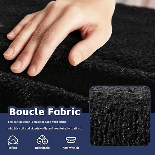 Miniatura 6 de SoarFlash Juego de 2 taburetes de bar giratorios modernos, taburetes giratorios de sherpa de 30 pulgadas con asiento redondo suave acolchado Boucle