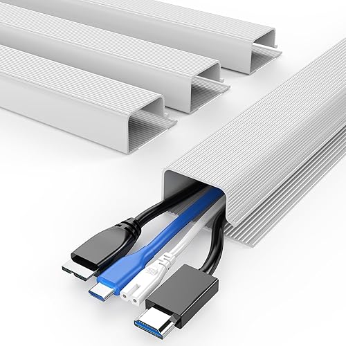 Miniatura 15 de Delamu Organizador de cables de 157 pulgadas debajo del escritorio, seguro y ordenado debajo del escritorio, organizador de cables para el hogar y