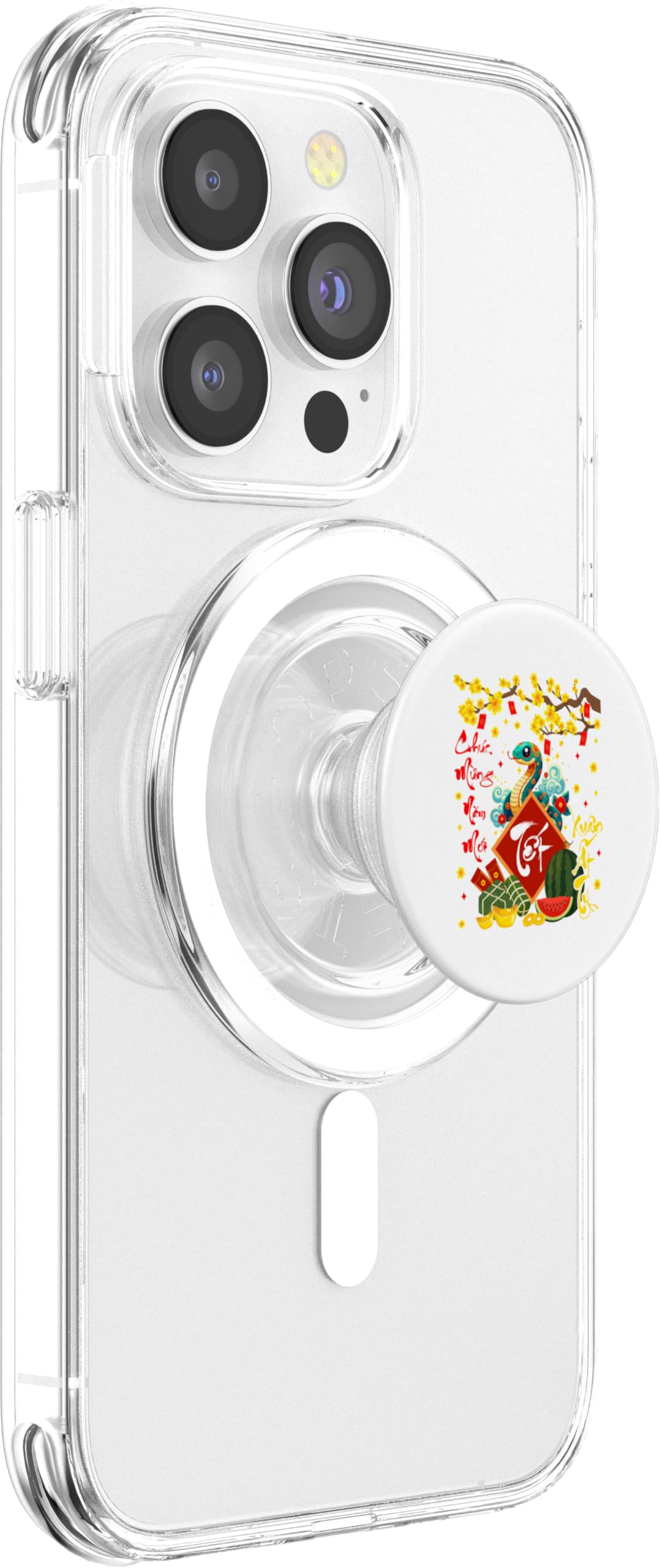 Chuc Mung Nam Moi Xuan At Ty Vietnamese Lunar New Year Snake PopSockets PopGrip for MagSafe, Clear - Image 4