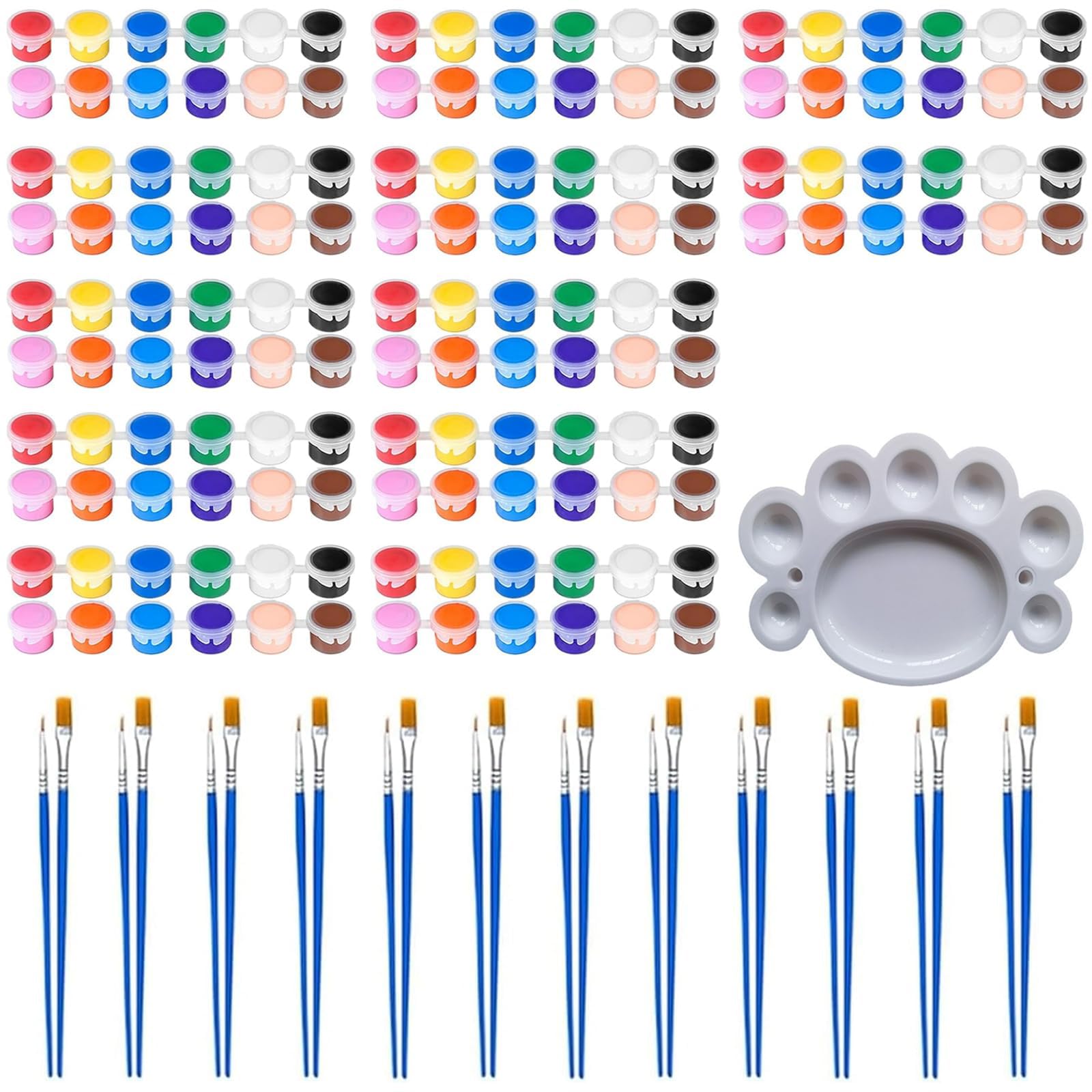 Photo 1 of 12 Pack 12 Colors Mini Acrylic Paint Set For Adults, Washable Craft Paint Strips With Storage Container, Painting Kit For Home Birthday Party Favors